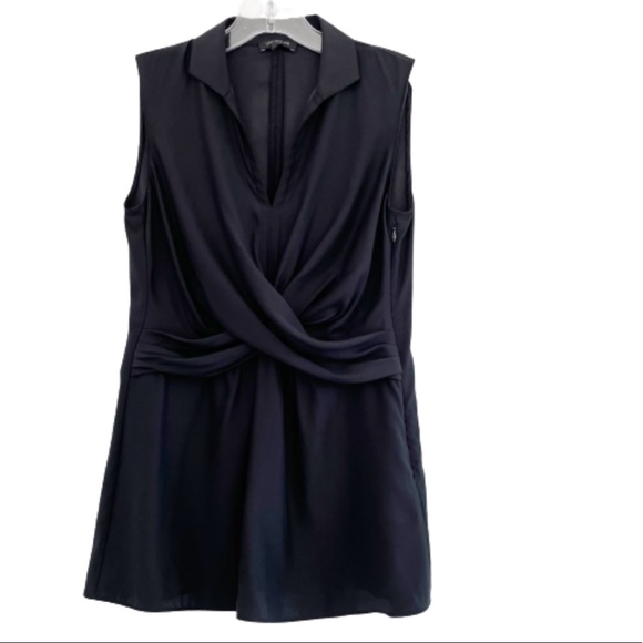 Lafayette 148 Silk Sleeveless Blouse Ruched Front Top 0 - Picture 1 of 4